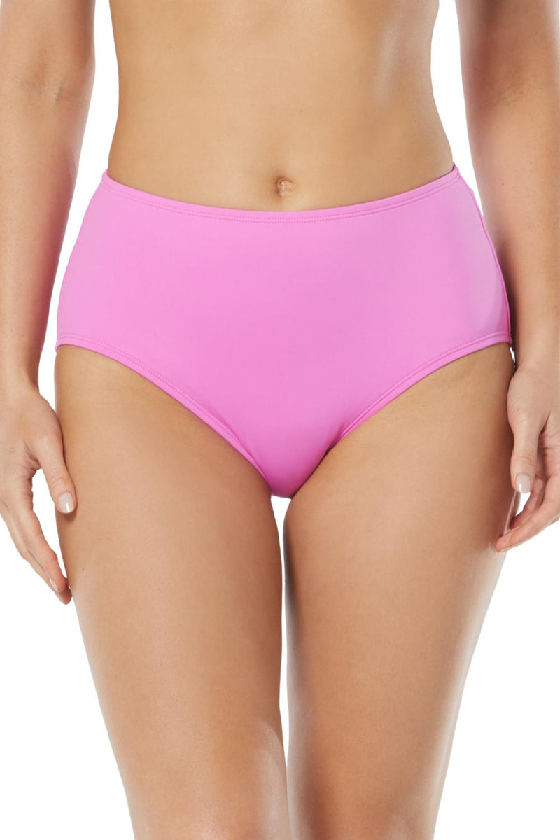 Beach House Chloe High Waisted Bikini Bottom, Bright Peony (H58433)