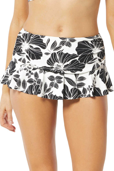 Beach House Garden Twilight Penny Swim Skirt, Black (H5A853)