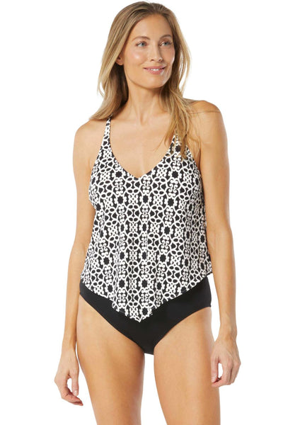 Beach House Island Grid Nikki Tankini H3C566 Black