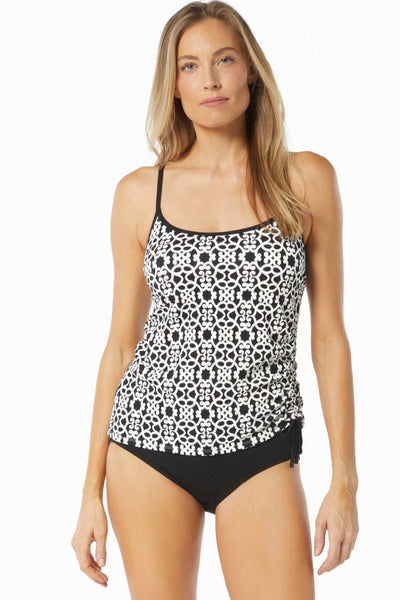 Beach House Island Grid Bridget Tankini H3C758 Black