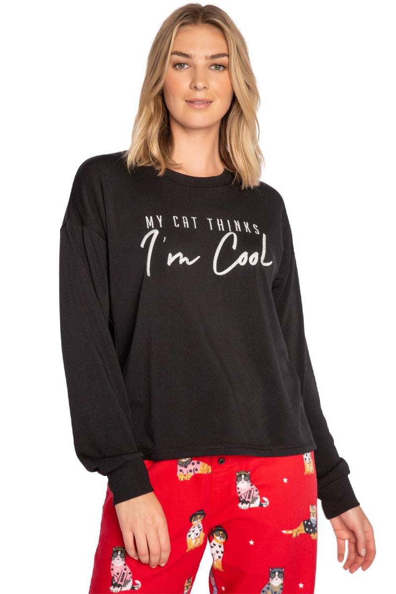 PJ Salvage Flannels Long Sleeve Top, Black (RKFLLS)