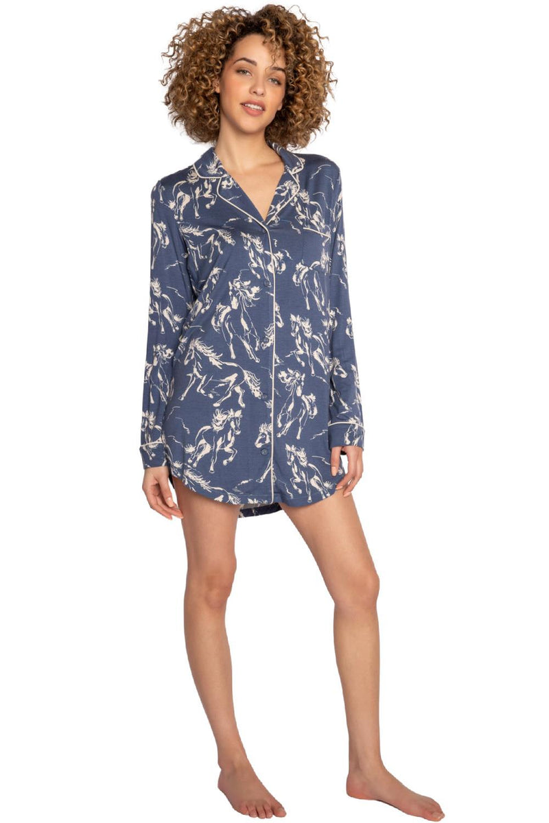 PJ Salvage Running Wild Nightshirt, Dark Denim RKRWNS