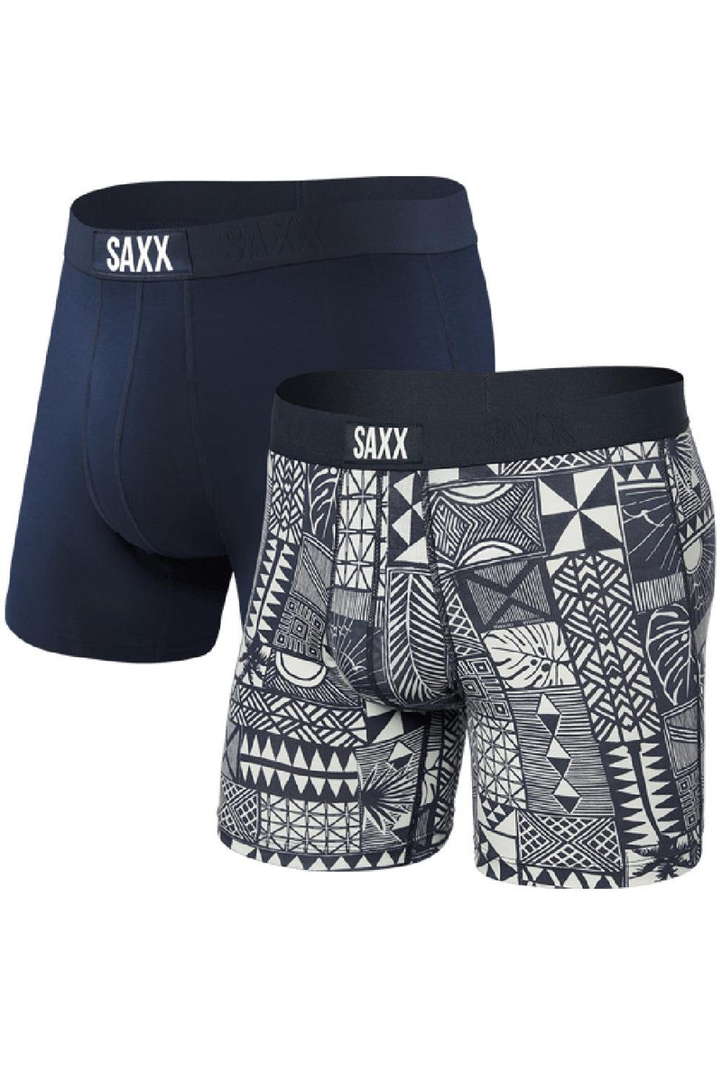 SAXX Vibe Boxer Brief 2 Pack SXPP2V-BYW (Beachy Woodblocks/Navy)