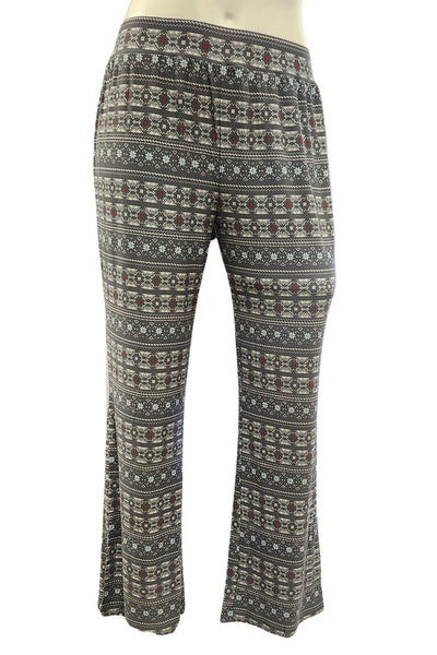 Cool Girl Just Being Me Sleep Pant with Side Hem Opening, Charcoal Print (C124302)