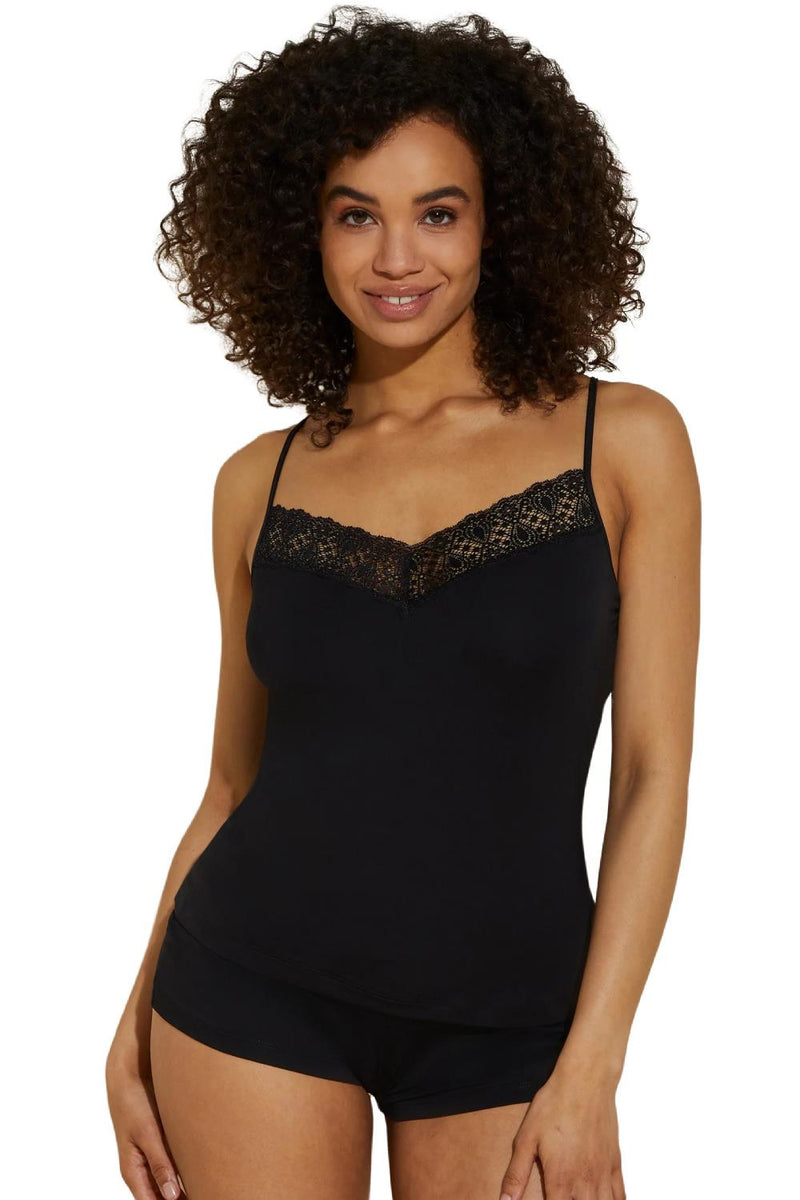 Cosabella Giulia Shelf Bra Camisole, Black (GIUSW1811)