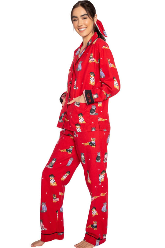PJ Salvage Flannels PJ Set, Red (RKFLPJ)