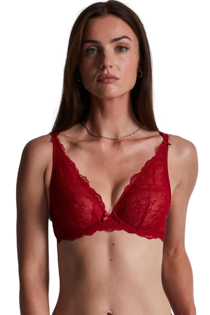 Aubade Danse Des Sens Underwired Triangle Plunge Bra, Irresistible Red (OG12)