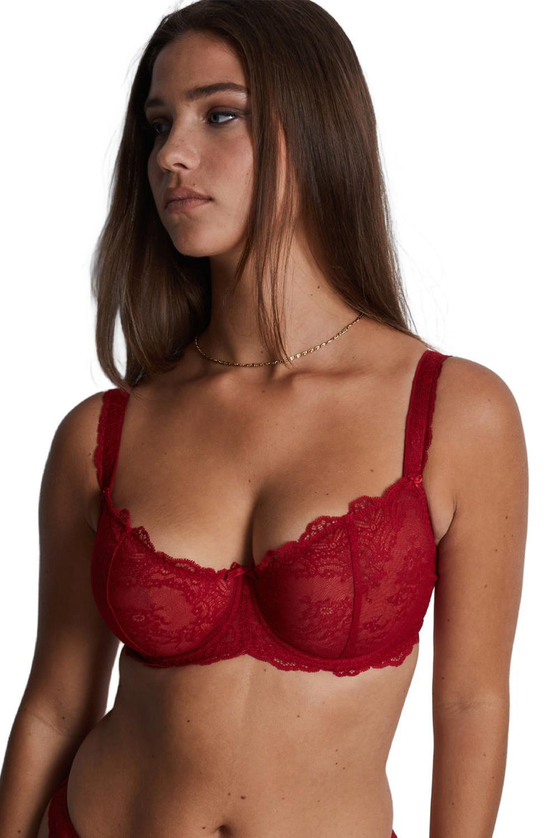 Aubade Dans des Sens Comfort Half Cup Bra, Irresistible Red (OG14-02)