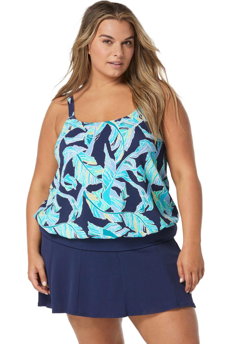 Beach House Women Seaglass Palm Sarah Tankini, Admiral (HW2D140)