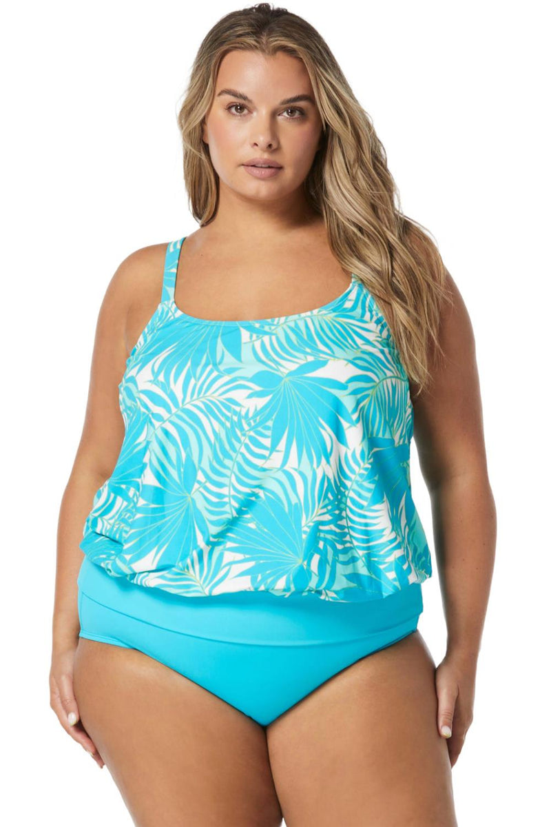 Beach House Women Aqua Palm Sarah Tankini HW9C120 Sea Blue