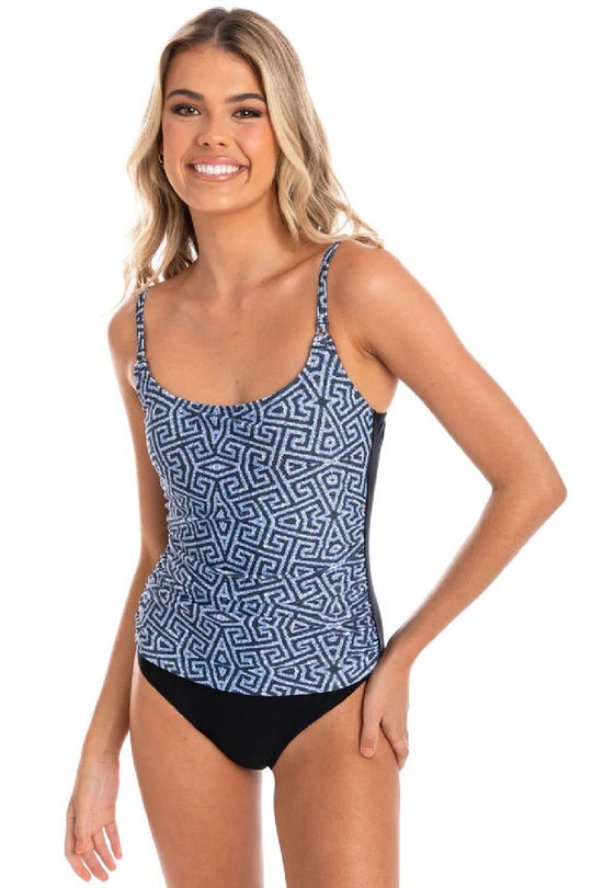 Togs Ferrara Scoop Neck One Piece Swimsuit, Black/White (PF07TH)