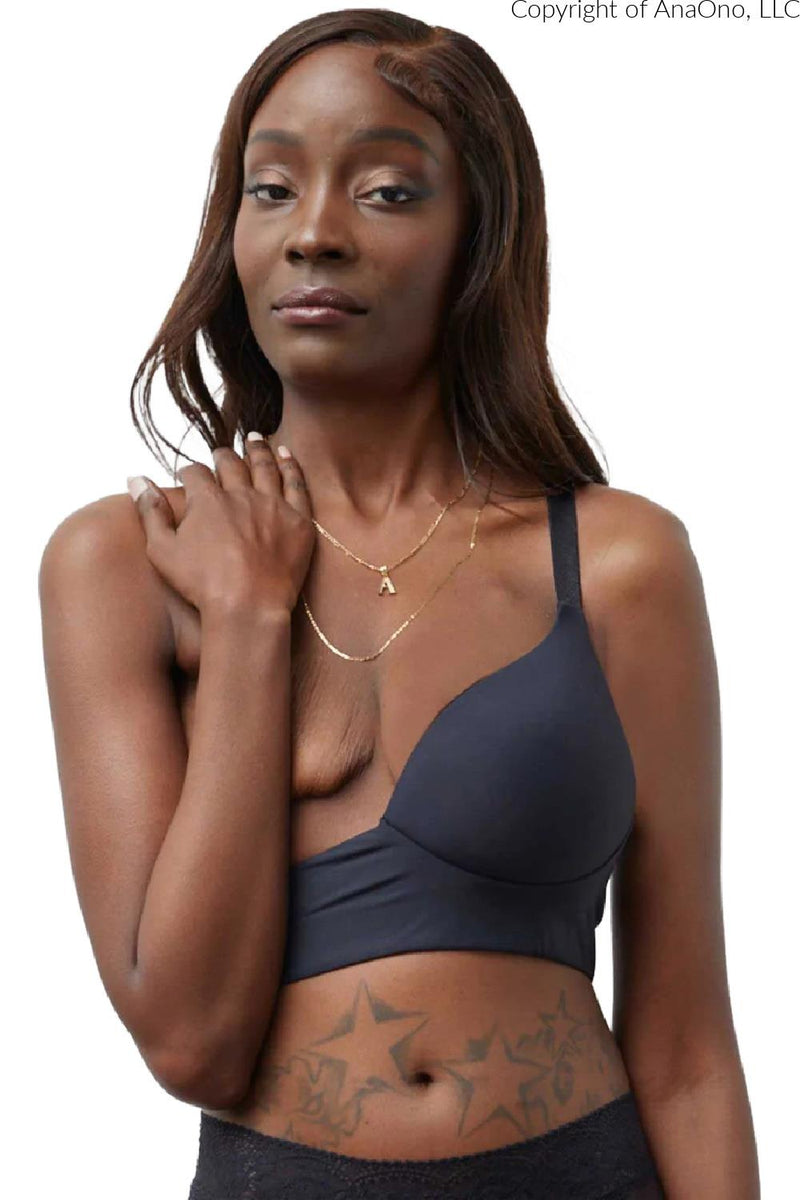 AnaOno Rachel Unilateral Molded Left Cup Sling Bra, Black (AO-092L)