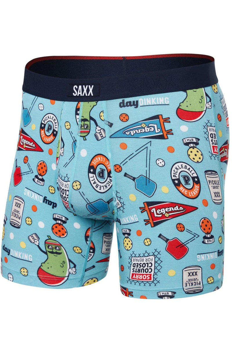 SAXX Vibe Dropstop Xtra Boxer Brief SXVX24F-PIK (Pickleball Legends-Aqua)