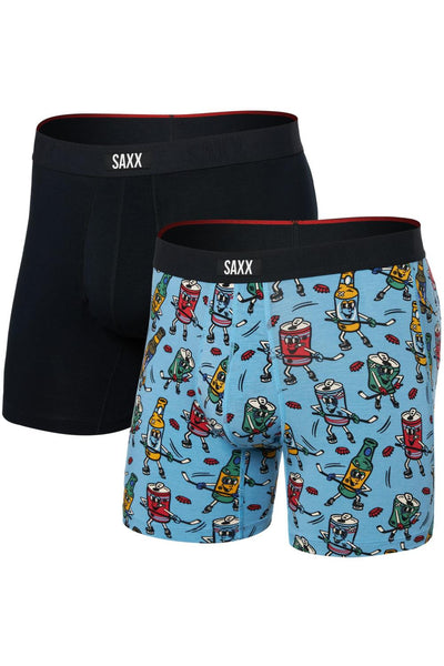 SAXX Vibe Dropstop Xtra Boxer 2 Pack SXPP2VX-BHB (Beer Hockey/Black)