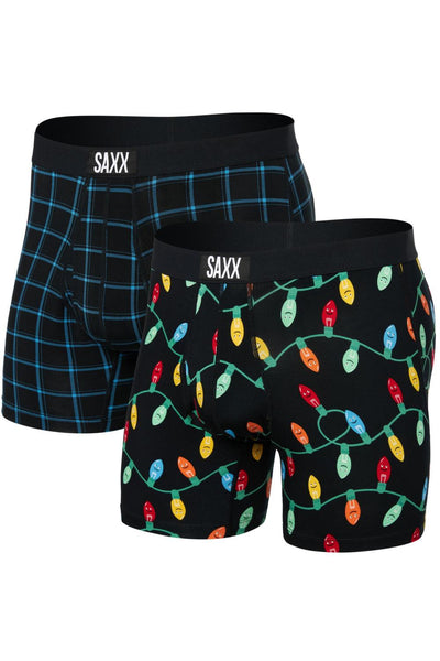 SAXX Ultra Boxer Brief 2 Pack SXPP2U-GWW (Getta Watt/Windowpane)