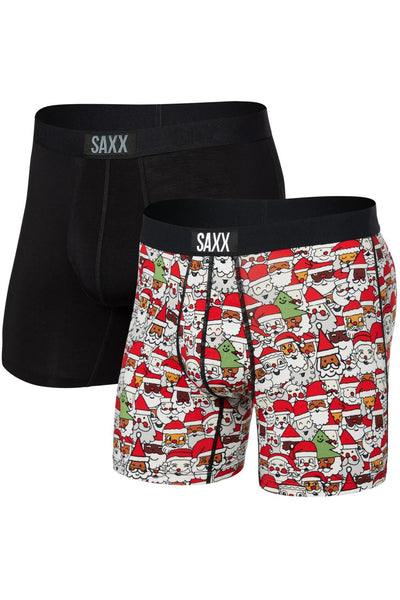 SAXX Vibe Boxer Brief 2 Pack SXPP2V-ASB (All the Santas/Black)