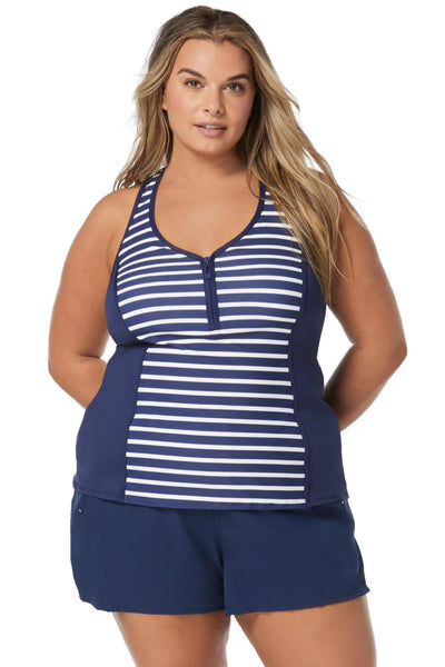 Beach House Women Erinna Racerback Tankini, Blue/White (HW7C266)