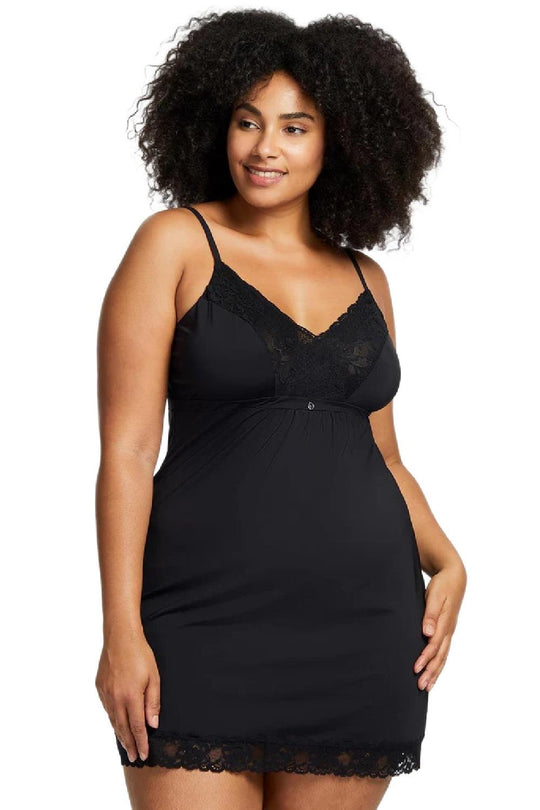Montelle Full Bust Support Chemise, Black (9394F)