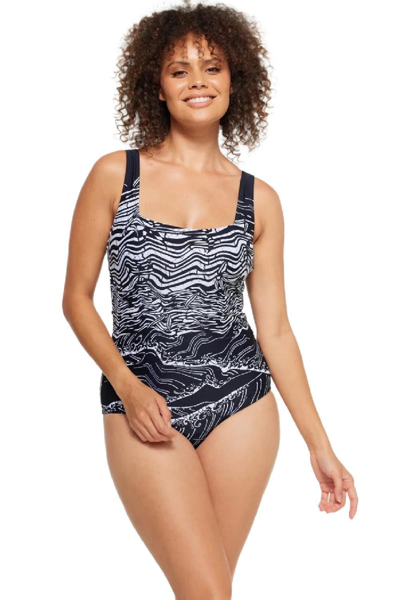 Togs Budapest Square Neck Binding Swimsuit, Black (PB06F0)