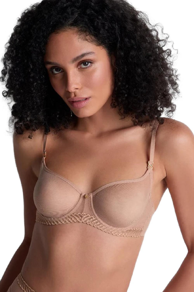 Aubade Sheer Emotion Half-Cup Bra, Sand (4MF14)
