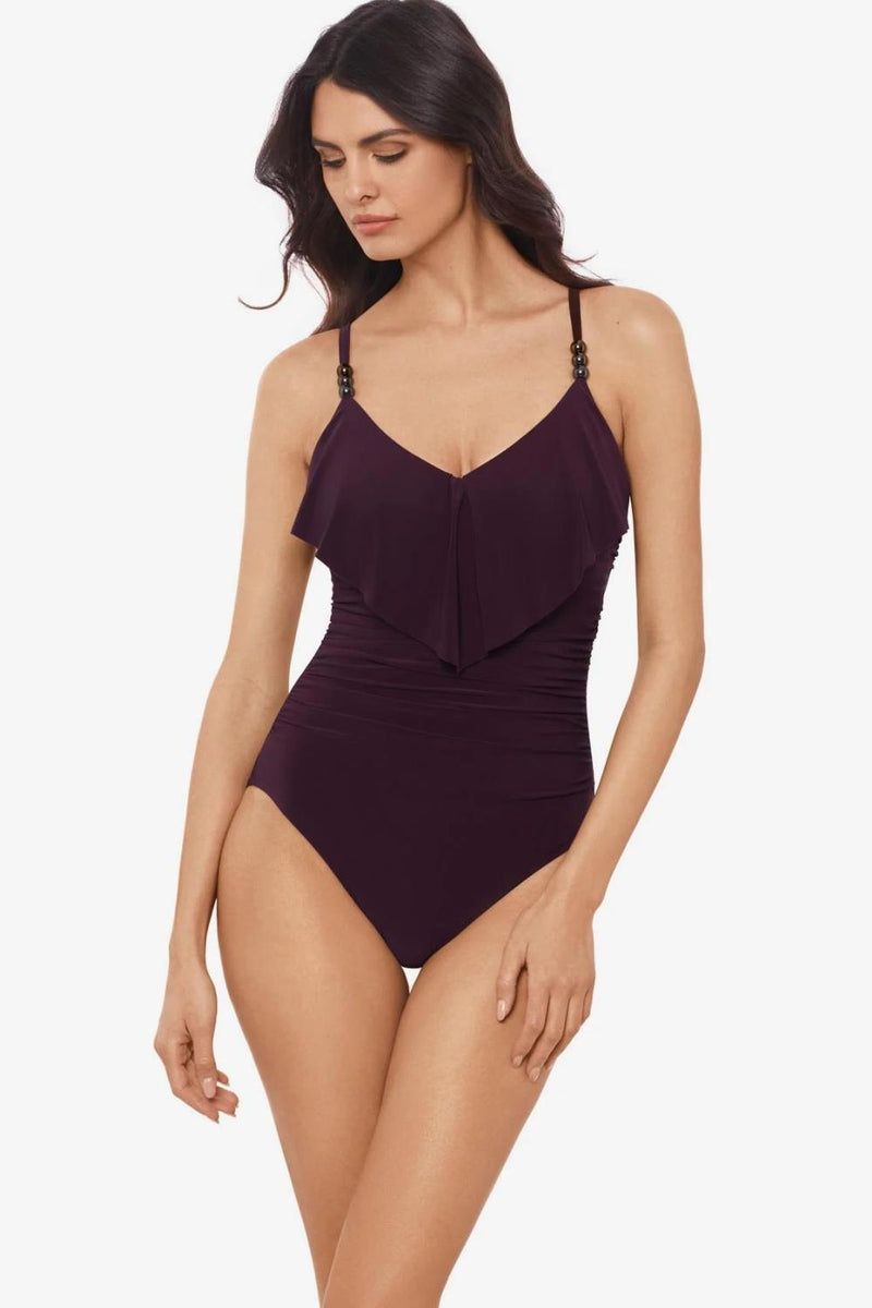 Magicsuit Solids Isabel One Piece Swimsuit, Prune (6006018)