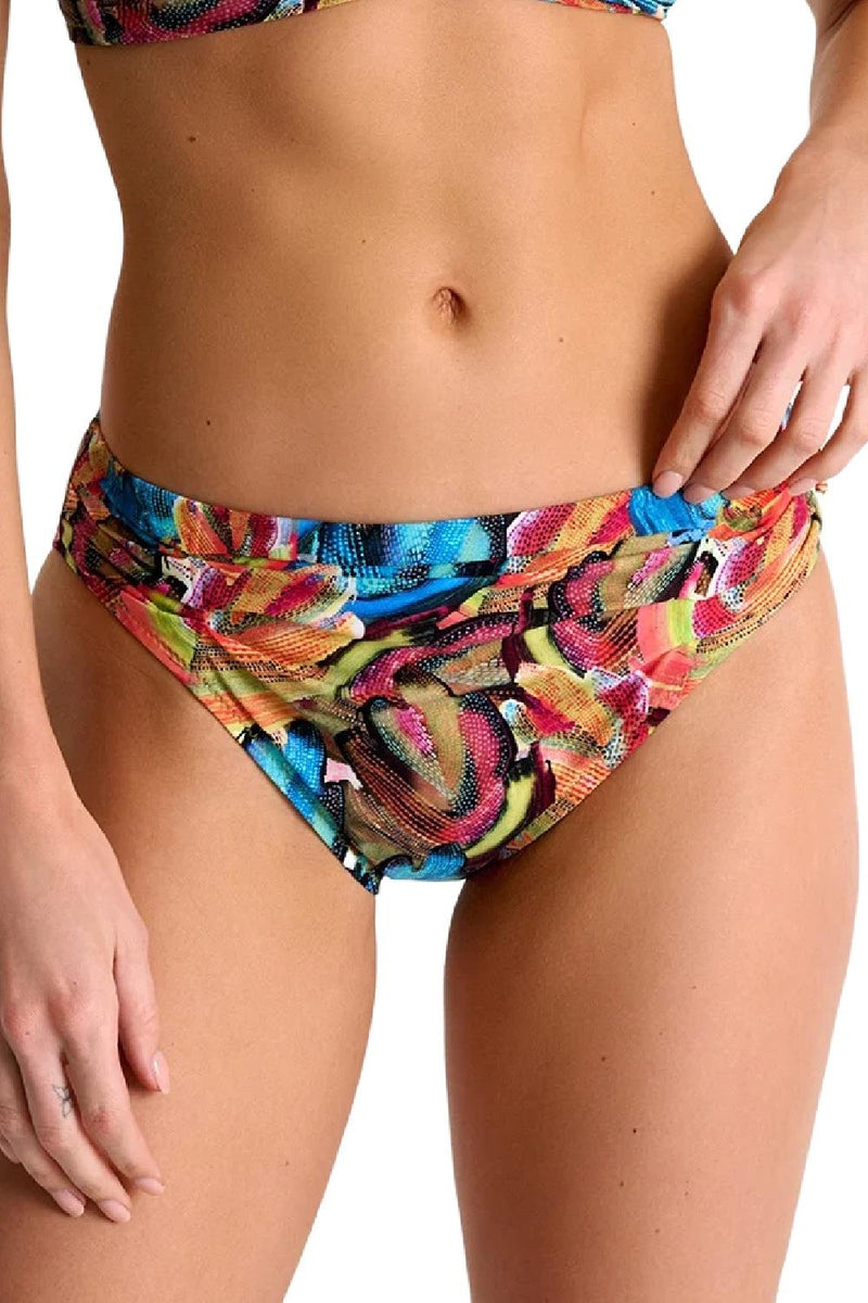 Shan Classic Ruched Mid-Rise Bikini Bottom, Rio - Main Image