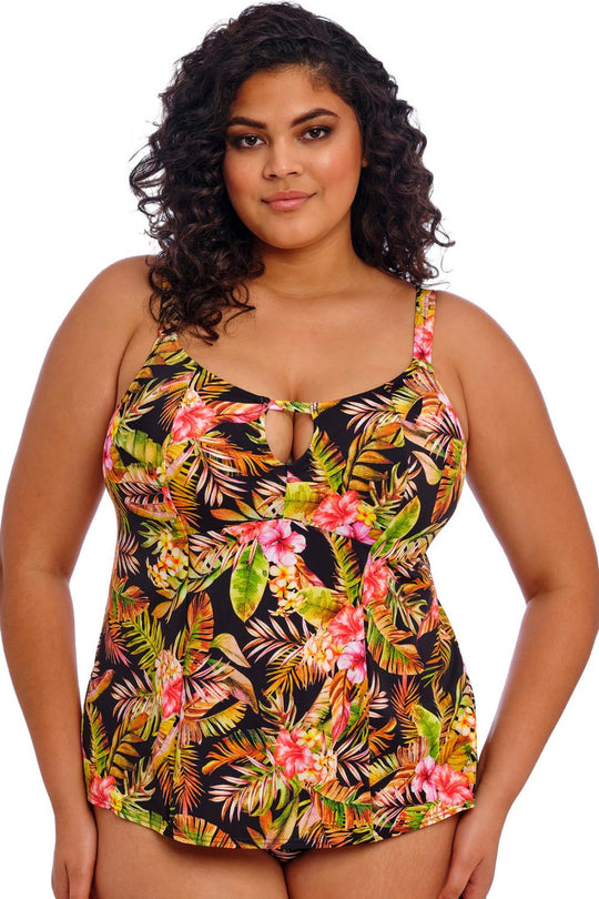 Elomi Tiger Valley Non Wired Moulded Tankini Top, Black (ES802361)