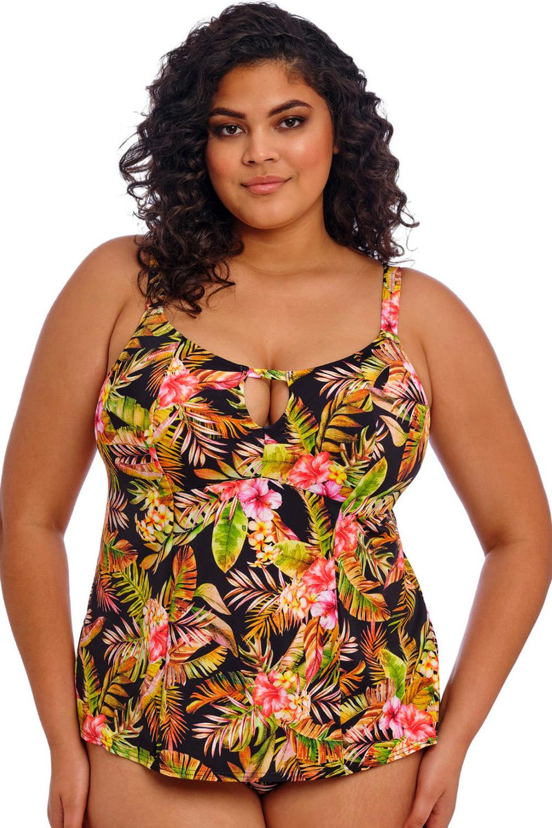 Elomi Tiger Valley Non Wired Moulded Tankini Top, Black (ES802361)