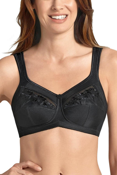 Anita Safina Embroidered Wireless Mastectomy Bra, Black (5349X)