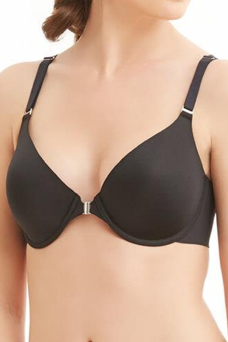 Montelle Pure Plus Front Close Bra, Black (9328)