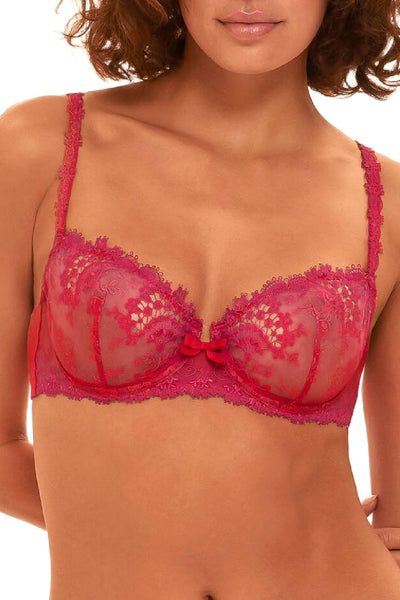 Simone Perele Wish Sheer Demi Bra, Rainbow Red (12B330)