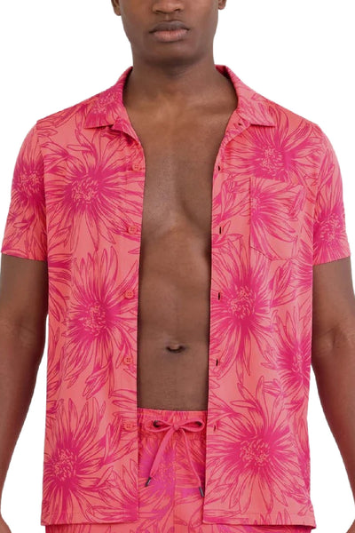 SAXX DropTemp® Dry UPF Performance Resort Polo, Big Daisy-Gumball (SXRP40-BDG)
