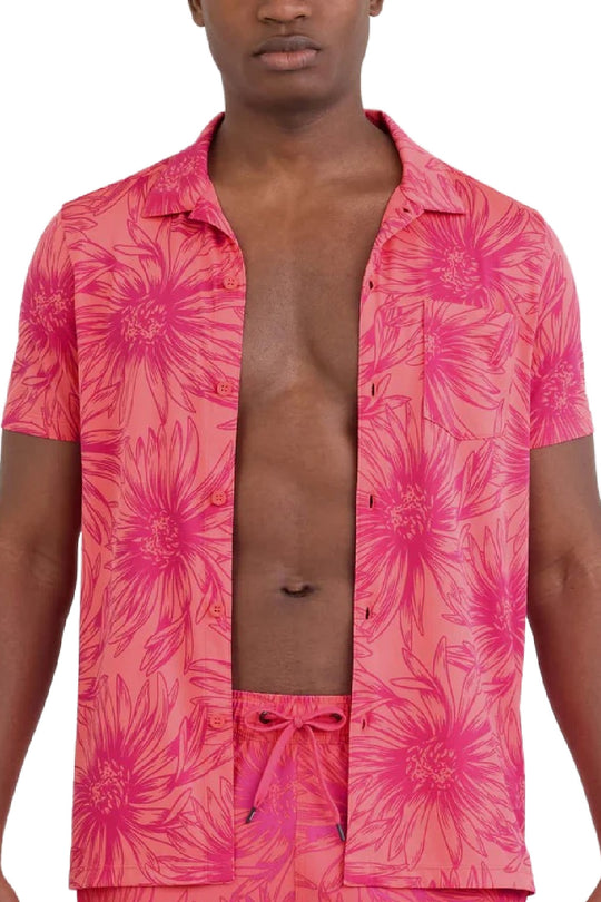 SAXX DropTemp® Dry UPF Performance Resort Polo, Big Daisy-Gumball (SXRP40-BDG)