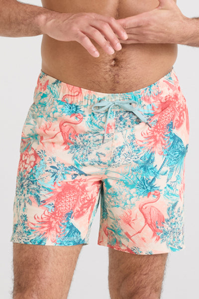 SAXX Oh Buoy 7" Swim Shorts SXSW04L-VCC (Vacation Collage-Chalk)