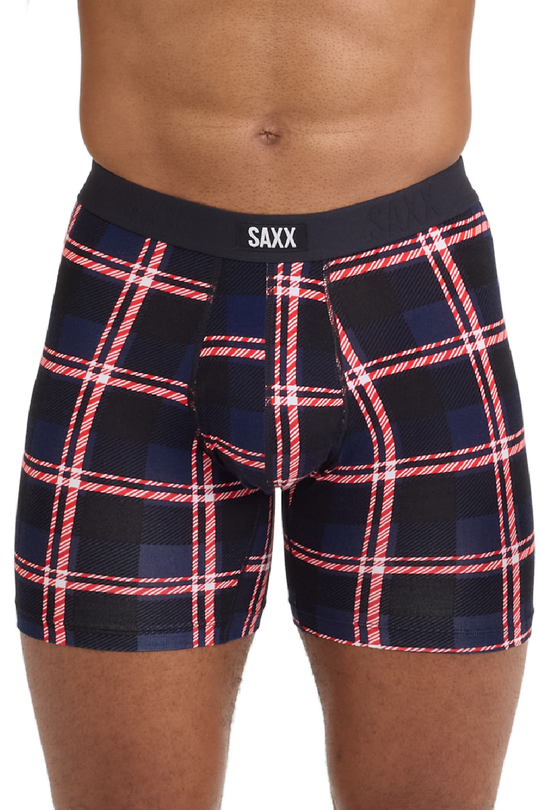 SAXX Vibe Dropstop Xtra Boxer 2 Pack SXPP2VX-CON (Confectionary Plaid/Black)