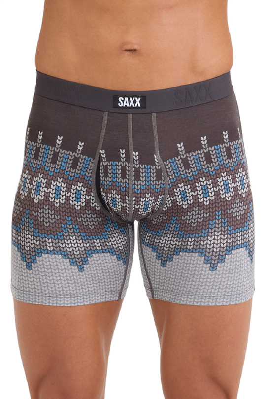 SAXX Vibe Dropstop Xtra Boxer Brief SXVX24F-SDG (Shetland Stripe-Dark Grey)