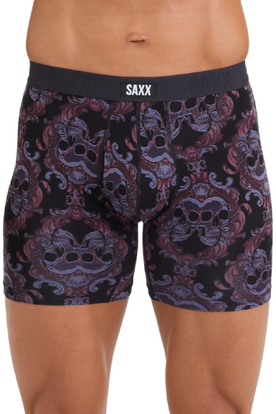 SAXX Vibe Dropstop Xtra Boxer Brief SXVX24F-SKL (Skull Brocade-Black)