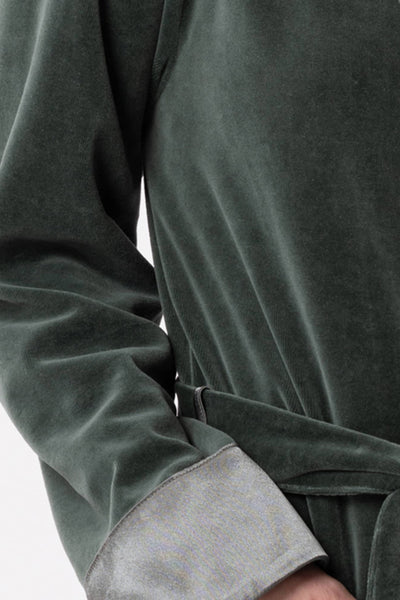 Le Chat Essentiel Velvet Crossed Dressing Gown, Lichen (H67A)