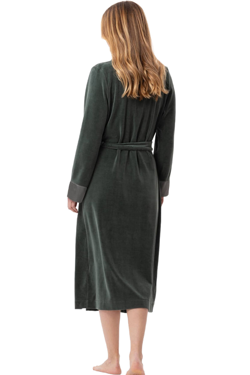 Le Chat Essentiel Velvet Crossed Dressing Gown, Lichen (H67A)