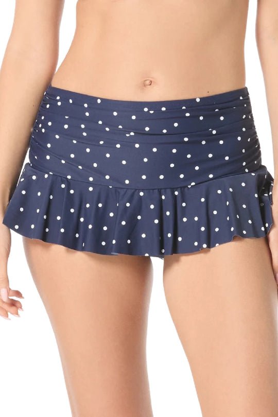 Beach House Sailor Dot Penny Swim Skirt, Admiral Multi (H4K788)
