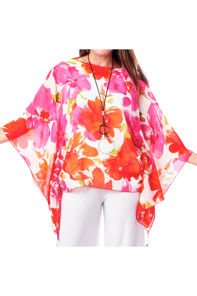 Rapz Ruched Overlay, Floral Pink (4737)