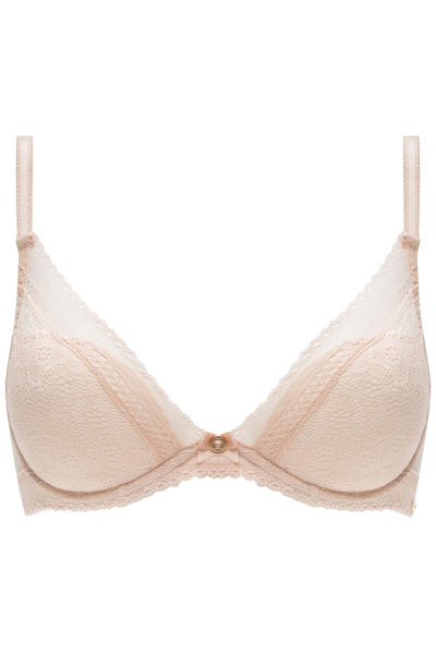 Chantelle Festivité Lace Plunge Bra, Golden Beige (C3682)