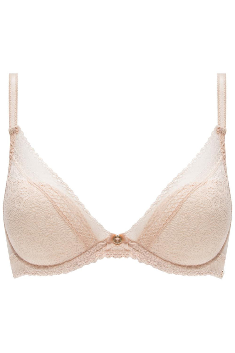 Chantelle Festivité Lace Plunge Bra, Golden Beige (C3682)