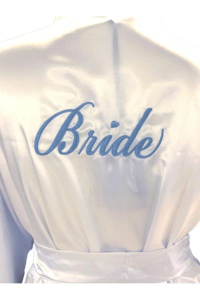 iCollection Bride Satin Robe, White 7847