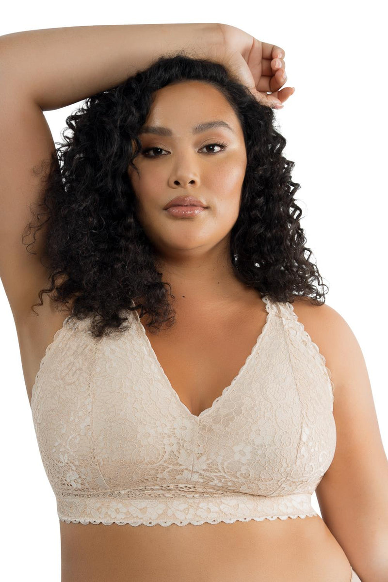 Parfait Adriana Wire Free Lace Bralette, Bare (P5482)