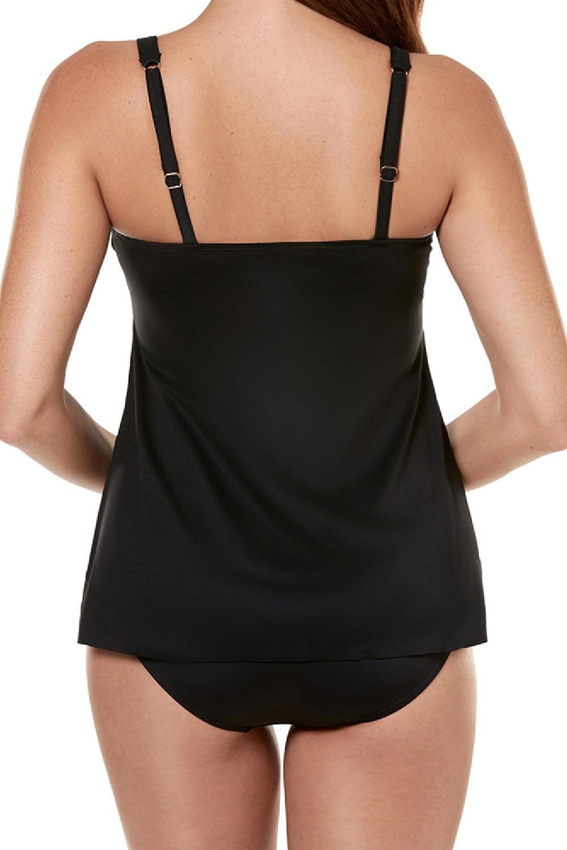 Miraclesuit Solid Surplice Tankini Top, Black (6533010)