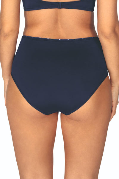 Amoena Timeless Chic High Waist Swim Brief, Navy/White (71540)