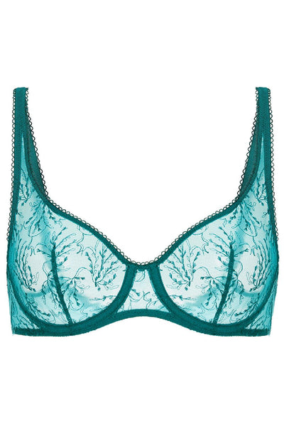 Simone Perele Opaline Underwired Plunge Bra, Emerald (1B2323)