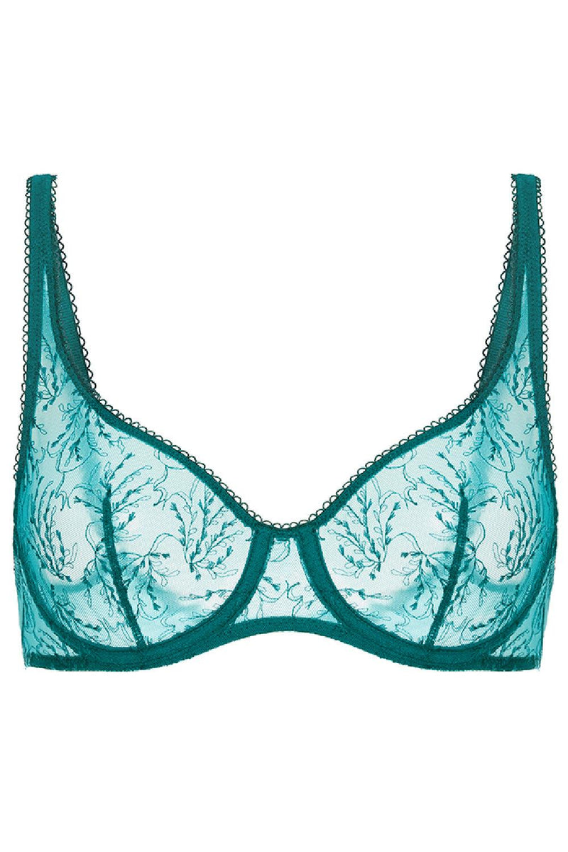 Simone Perele Opaline Underwired Plunge Bra, Emerald (1B2323)