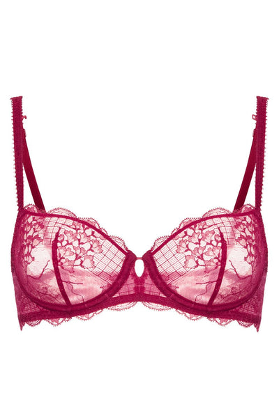 Simone Perele REVE Sheer Demi Bra, Cranberry (12Z330)